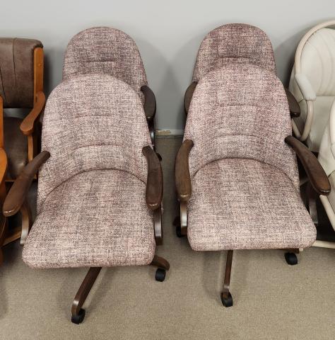 TOBIAS DESIGNS W226 SWIVEL TILT CASTER CHAIR WALNUT/ CONFETTI