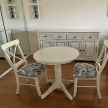 JOHN THOMAS X BACK CHAIR 30" ROUND PEDESTAL TABLE SELECT