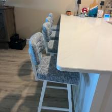 Amisco Phoebe Counter Swivel Stool Pure/ Blue Jay Fabric