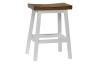 PACIFICA RUSTIC BROWN/ WHITE SADDLE BACKLESS 24" COUNTER STOOL